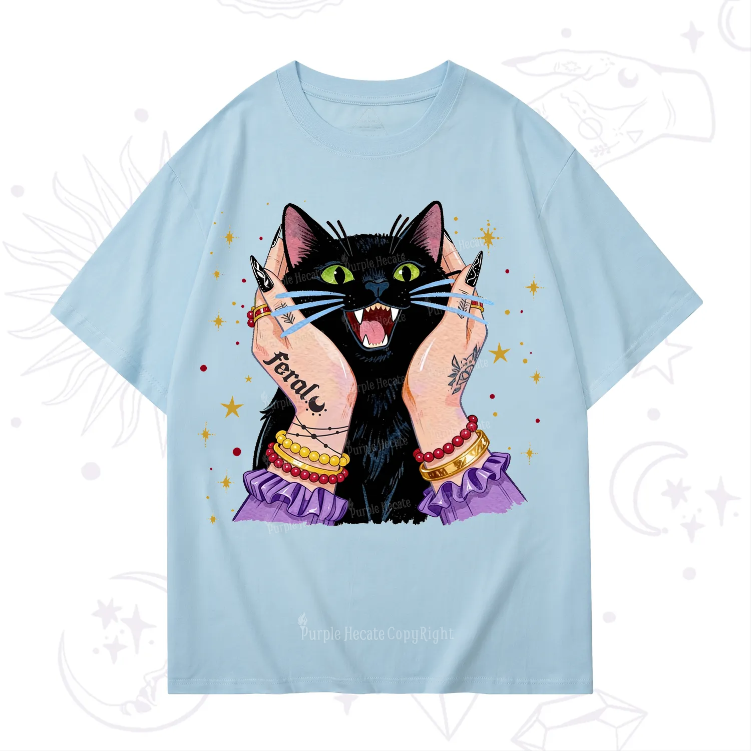 Purplehecate Feral Cat Magic T-Shirt