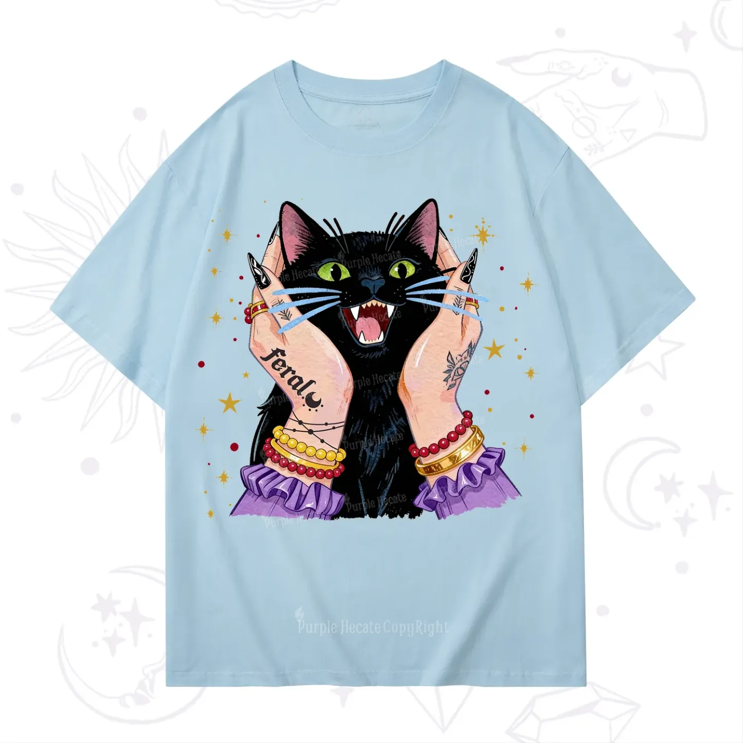 Purplehecate Feral Cat Magic T-Shirt
