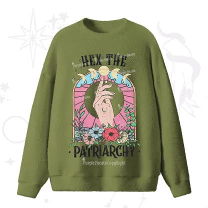 Purplehecate Hex The Patriarchy Fuzzy Ugly Sweater