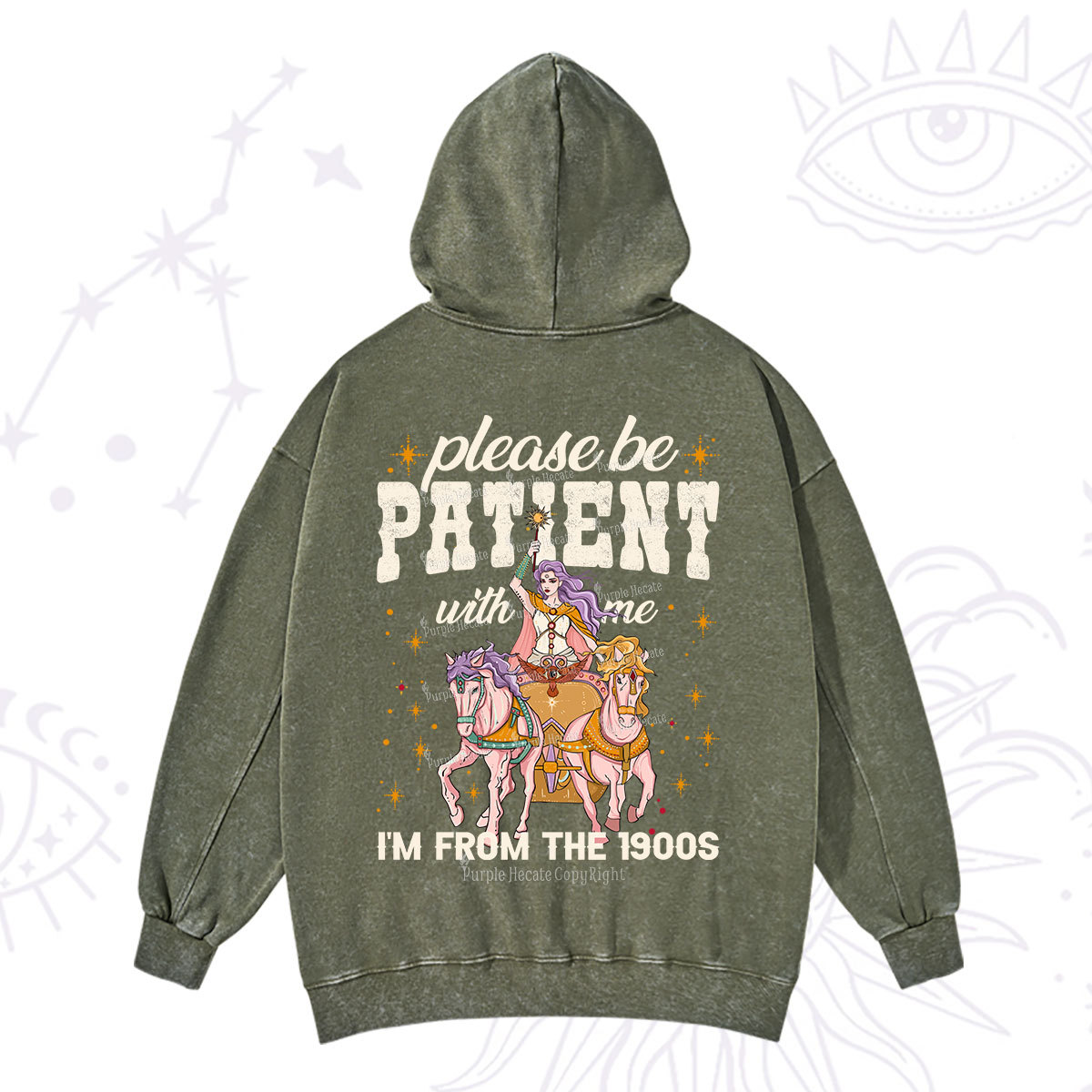 Purplehecate Please Be Patient With Me I'm From The 1900s Washed Hoodie