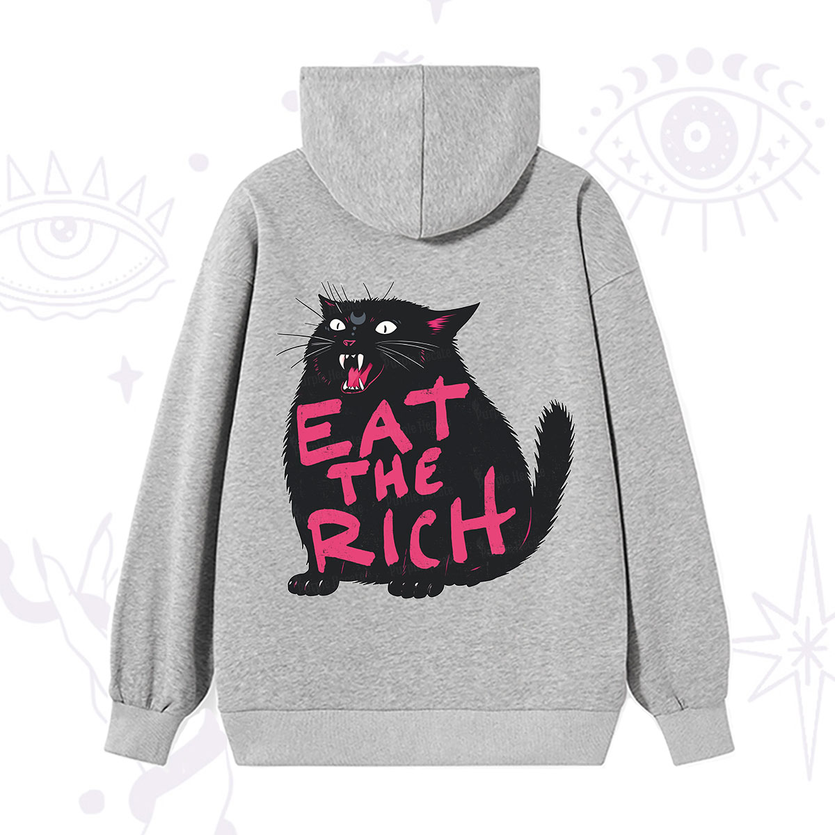 Purplehecate Eat The Rich Cat Hoodie