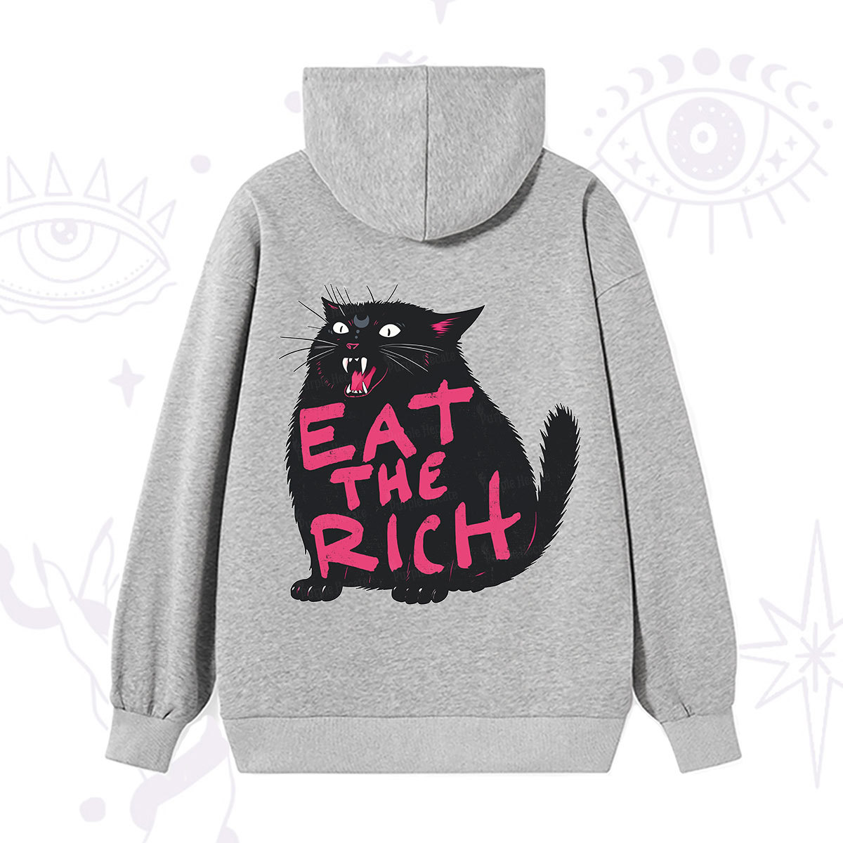 Purplehecate Eat The Rich Cat Hoodie
