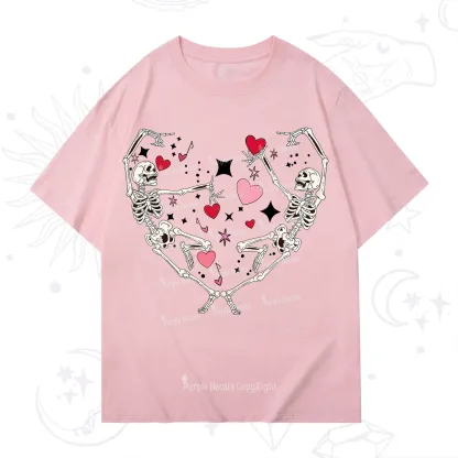 Purplehecate Skeleton Heart Lovers Valentine T-Shirt