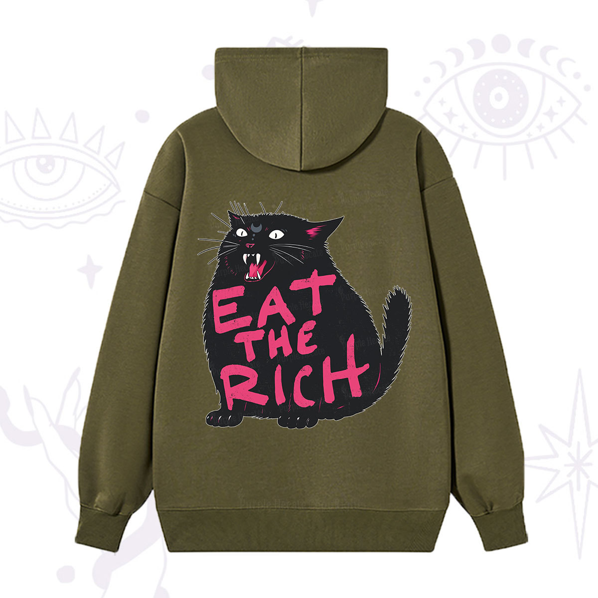 Purplehecate Eat The Rich Cat Hoodie