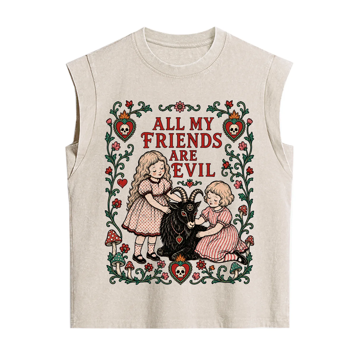 Purplehecate All My Friends Are Evil Vintage Washed Tank