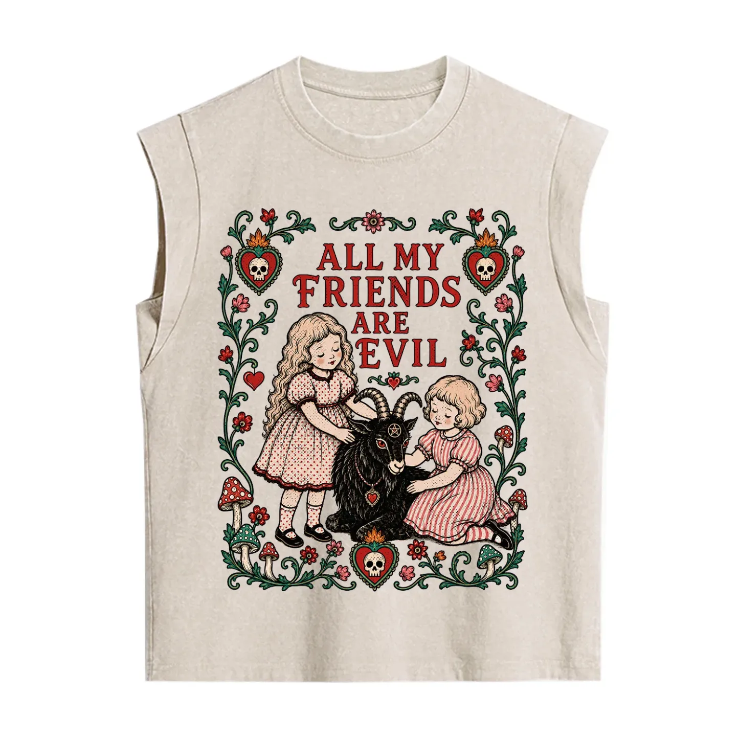 Purplehecate All My Friends Are Evil Vintage Washed Tank
