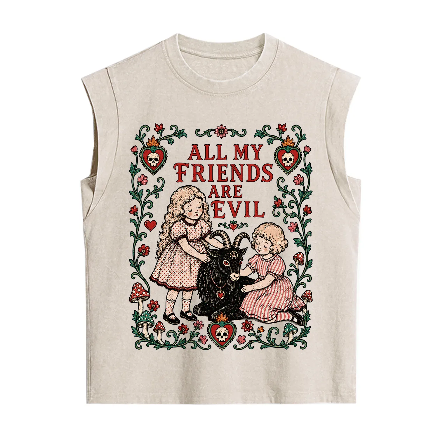 Purplehecate All My Friends Are Evil Vintage Washed Tank