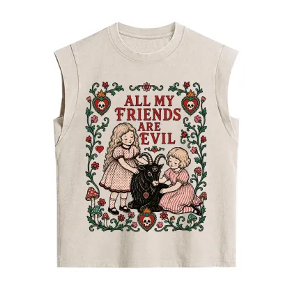 Purplehecate All My Friends Are Evil Vintage Washed Tank
