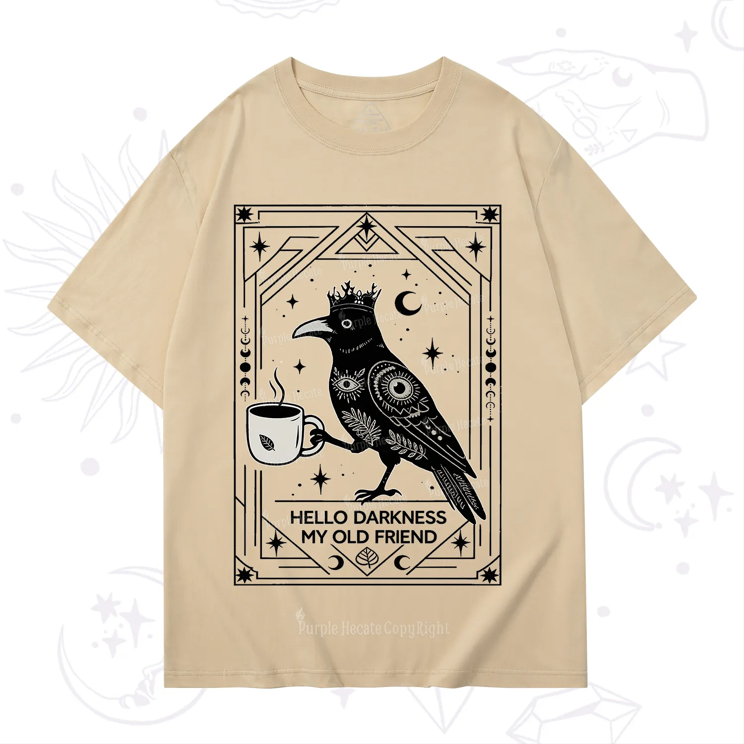 Purplehecate Hello Darkness My Old Friend Crow T-Shirt