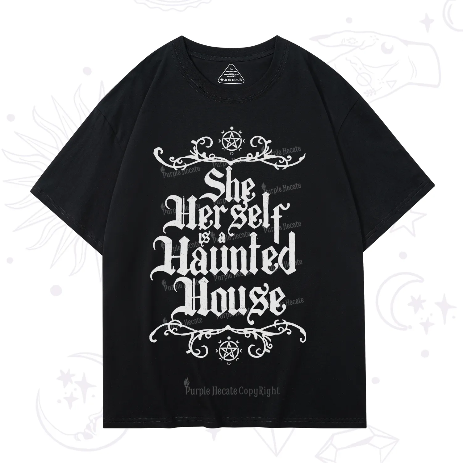 Purplehecate She Herself is a Haunted House T-Shirt