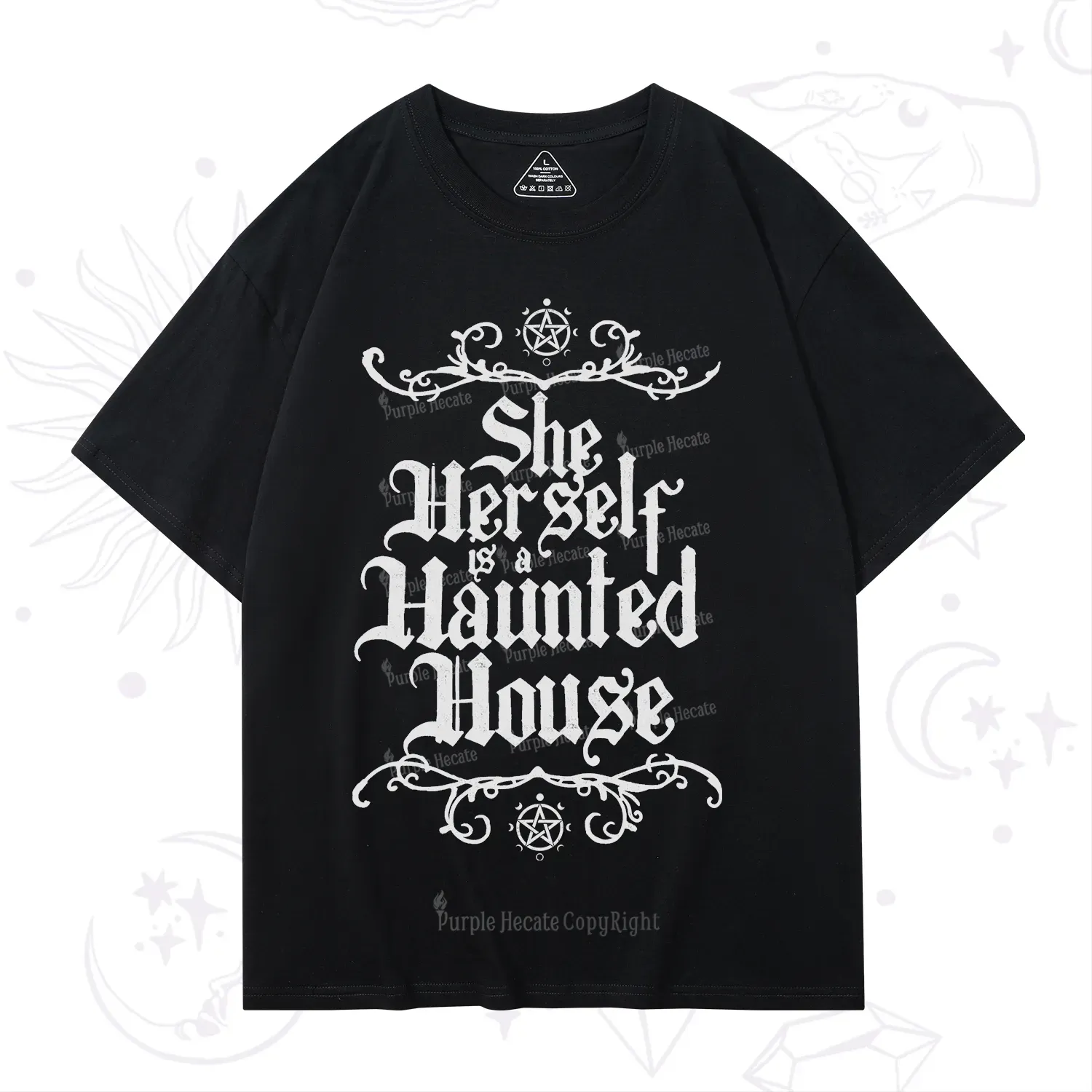 Purplehecate She Herself is a Haunted House T-Shirt