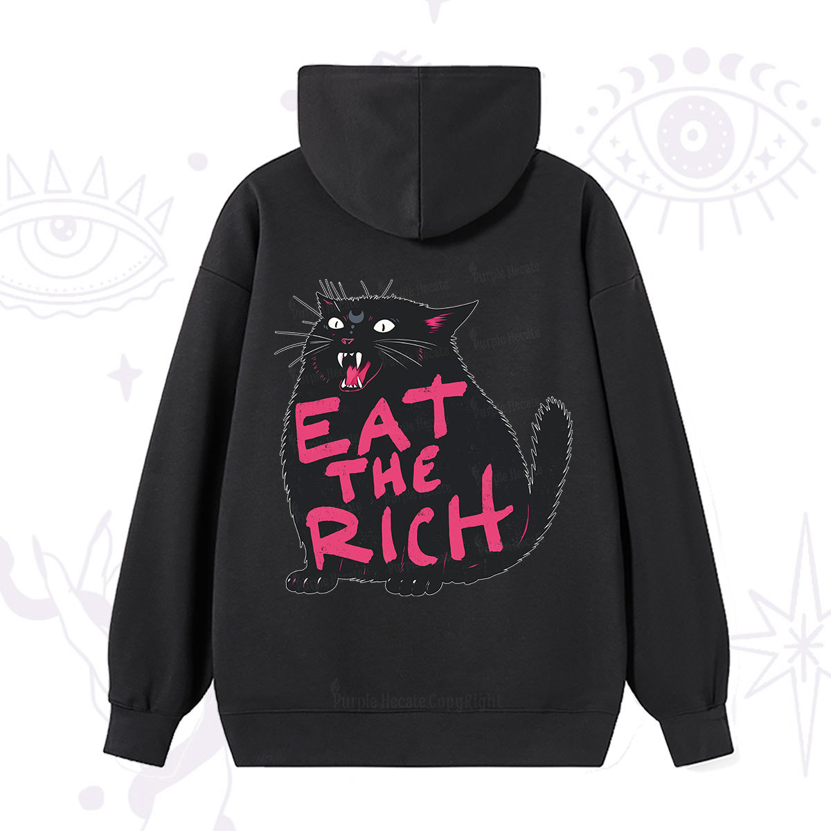 Purplehecate Eat The Rich Cat Hoodie