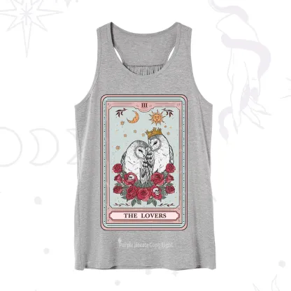 Purplehecate The Lovers Owls Tarot Card Tank