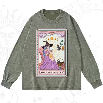 Purplehecate The Yarn Hoarder Tarot Washed Long Sleeve Shirt