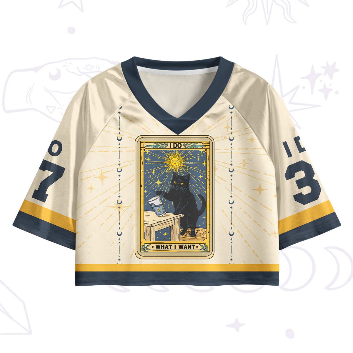 Purplehecate I Do What I Want Cats Crop Jersey Top