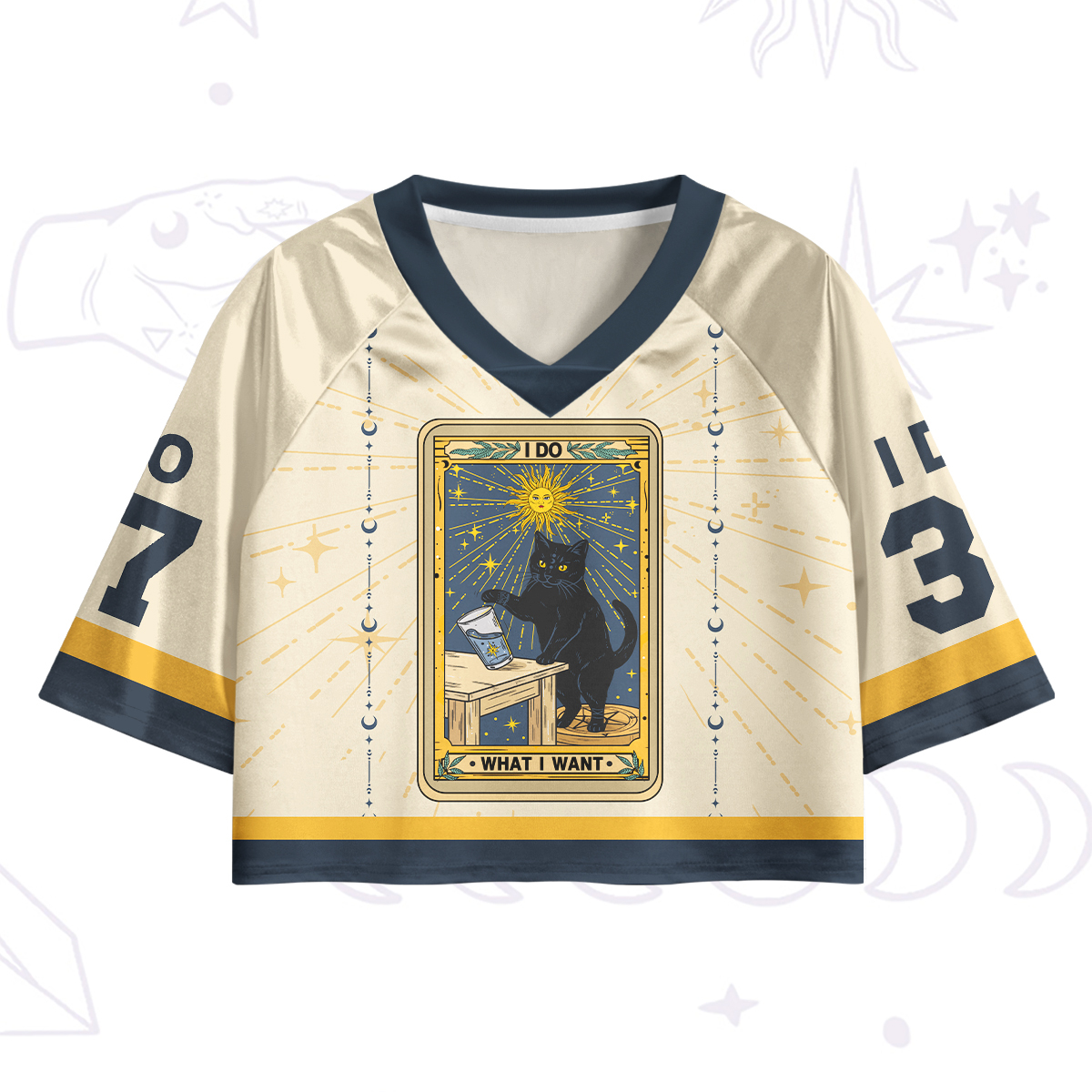 Purplehecate I Do What I Want Cats Crop Jersey Top