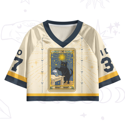 Purplehecate I Do What I Want Cats Crop Jersey Top