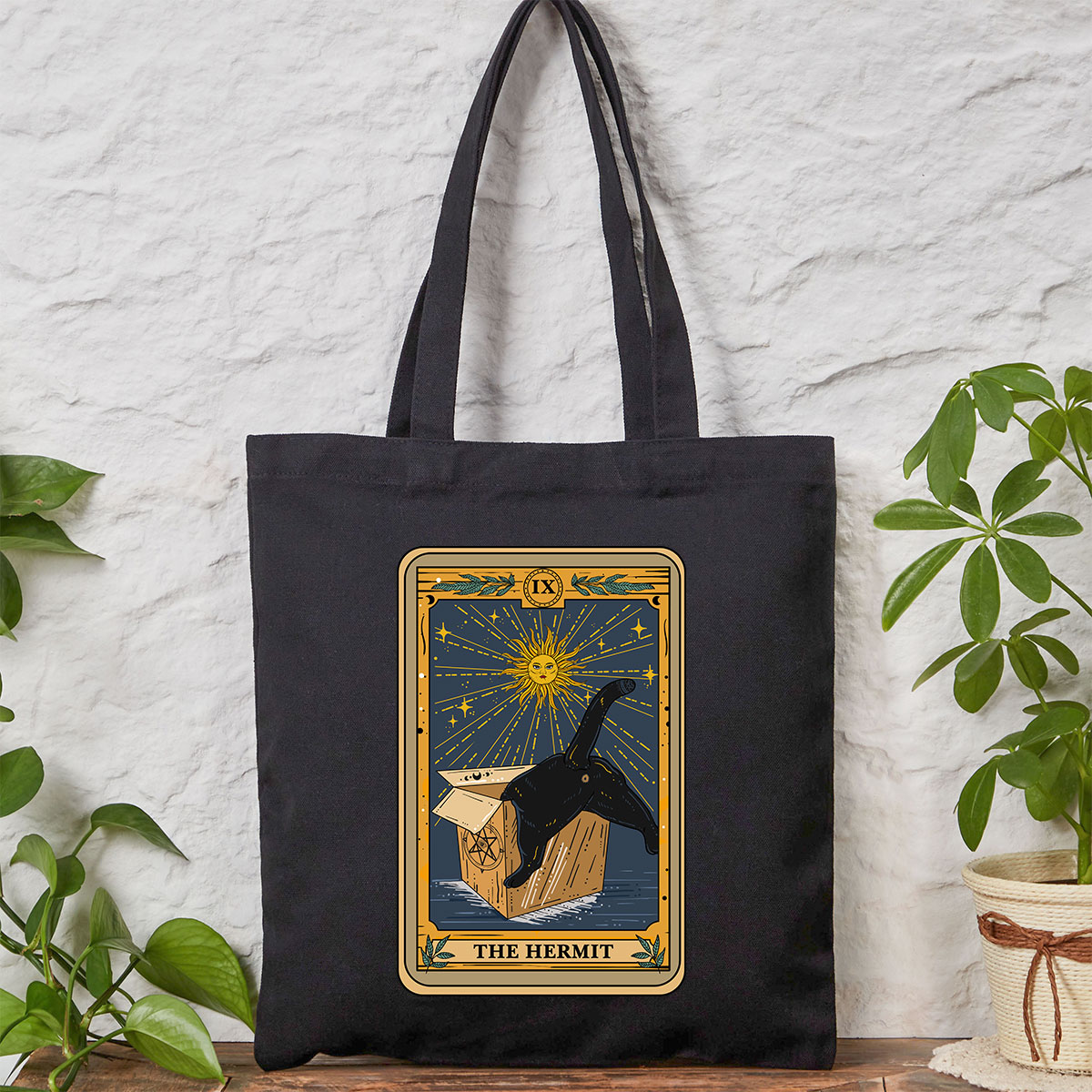 Purplehecate The Cardboard Hermit Cat Tarot Tote Bag