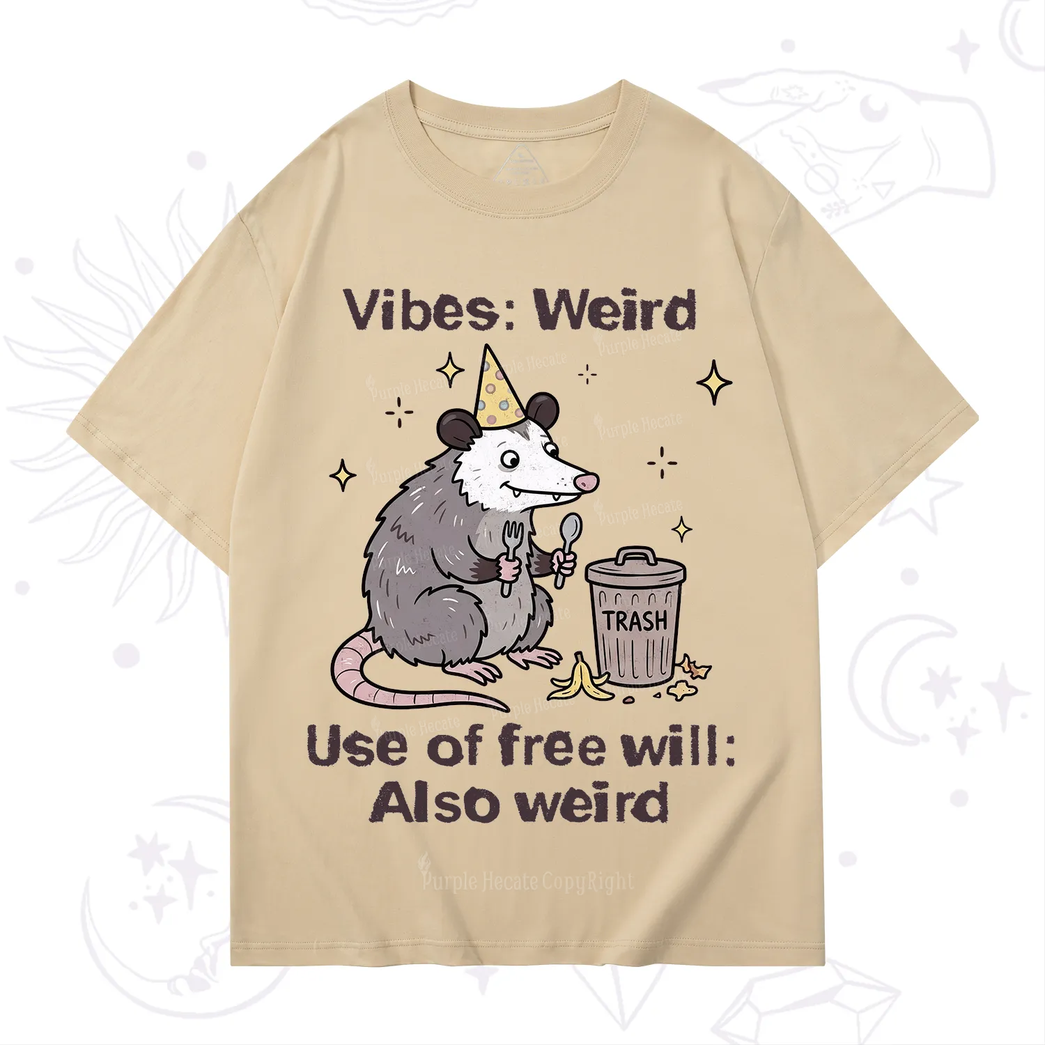 Purplehecate Weird Vibes Only Opossum T-Shirt