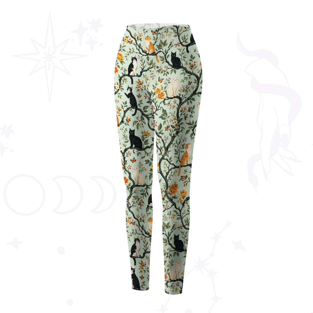 Purplehecate Enchanted Cat Grove Yoga Pants