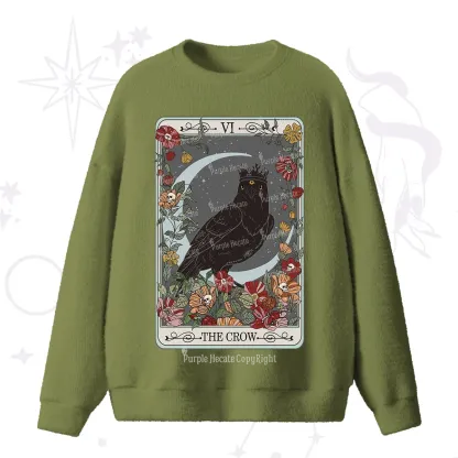 Purplehecate The Crow Tarot Card Fuzzy Ugly Sweater