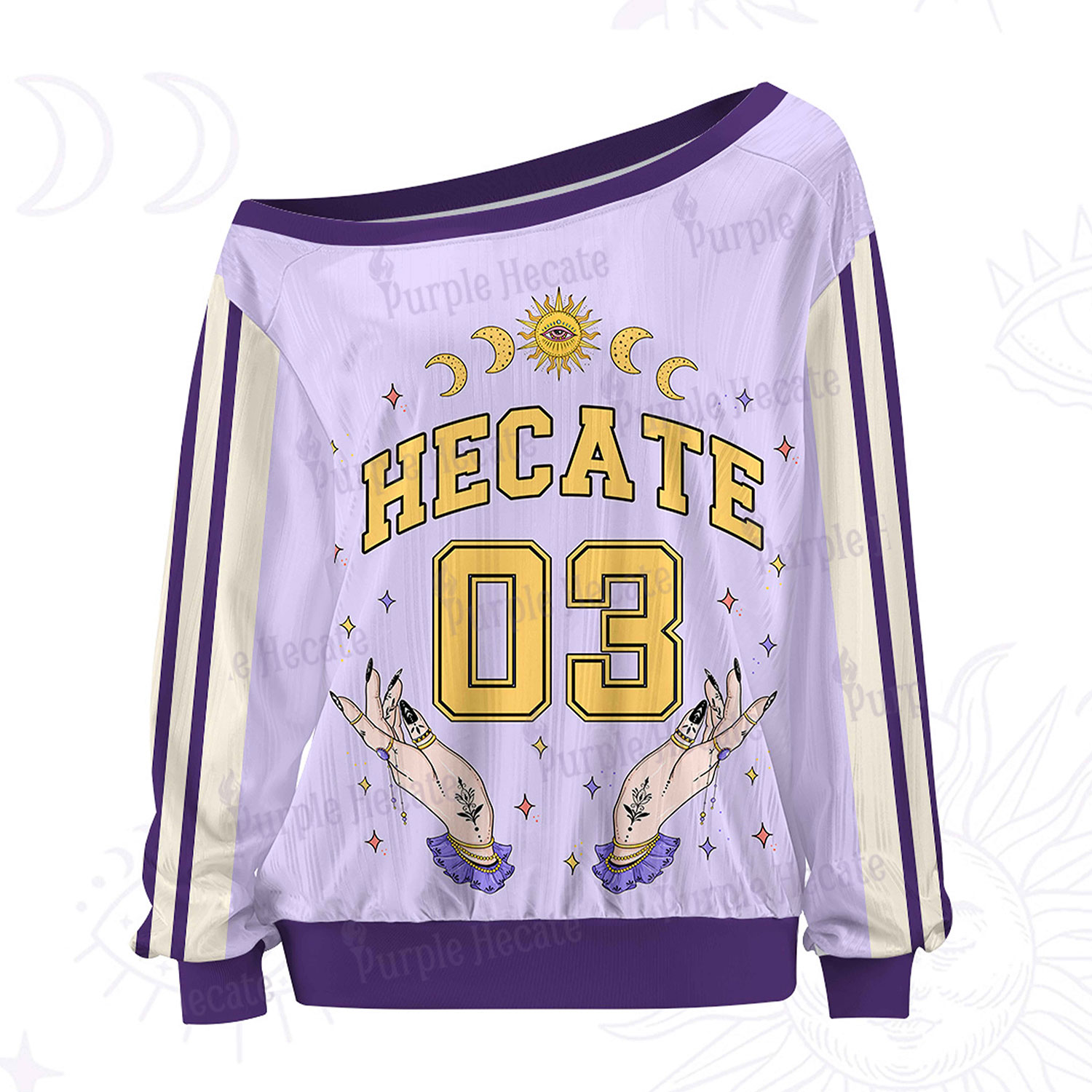 Purplehecate Hecate Moonlight Sorcery Off The Shoulder Graphic Jersey 
