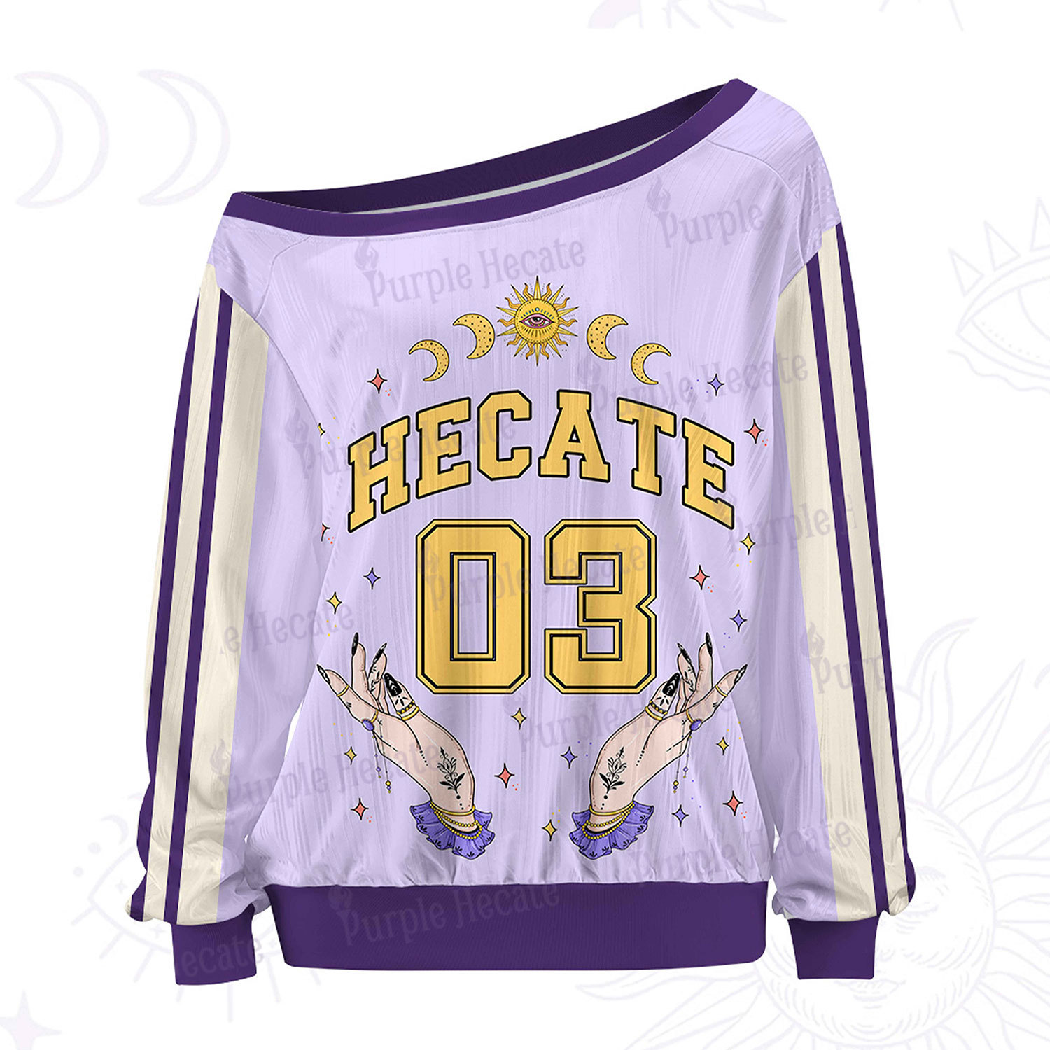 Purplehecate Hecate Moonlight Sorcery Off The Shoulder Graphic Jersey