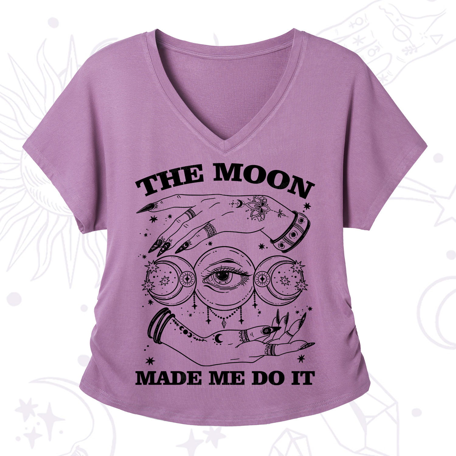 Purplehecate Funny The Moon Made Me Do It V-Neck T-Shirt