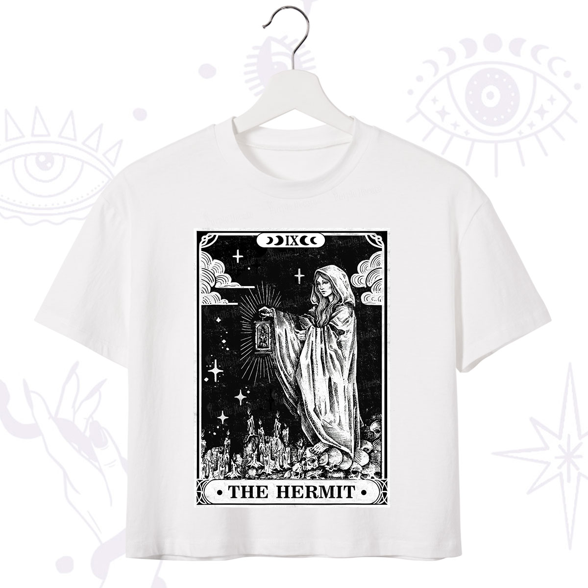 Purplehecate The Hermit Goddess Tarot Card Crop T-Shirt