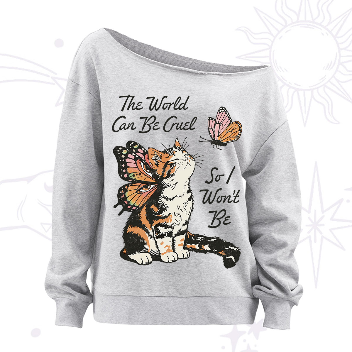 Purplehecate The World Can Be Cruel So I Won't Be Off The Shoulder Sweatshirt
