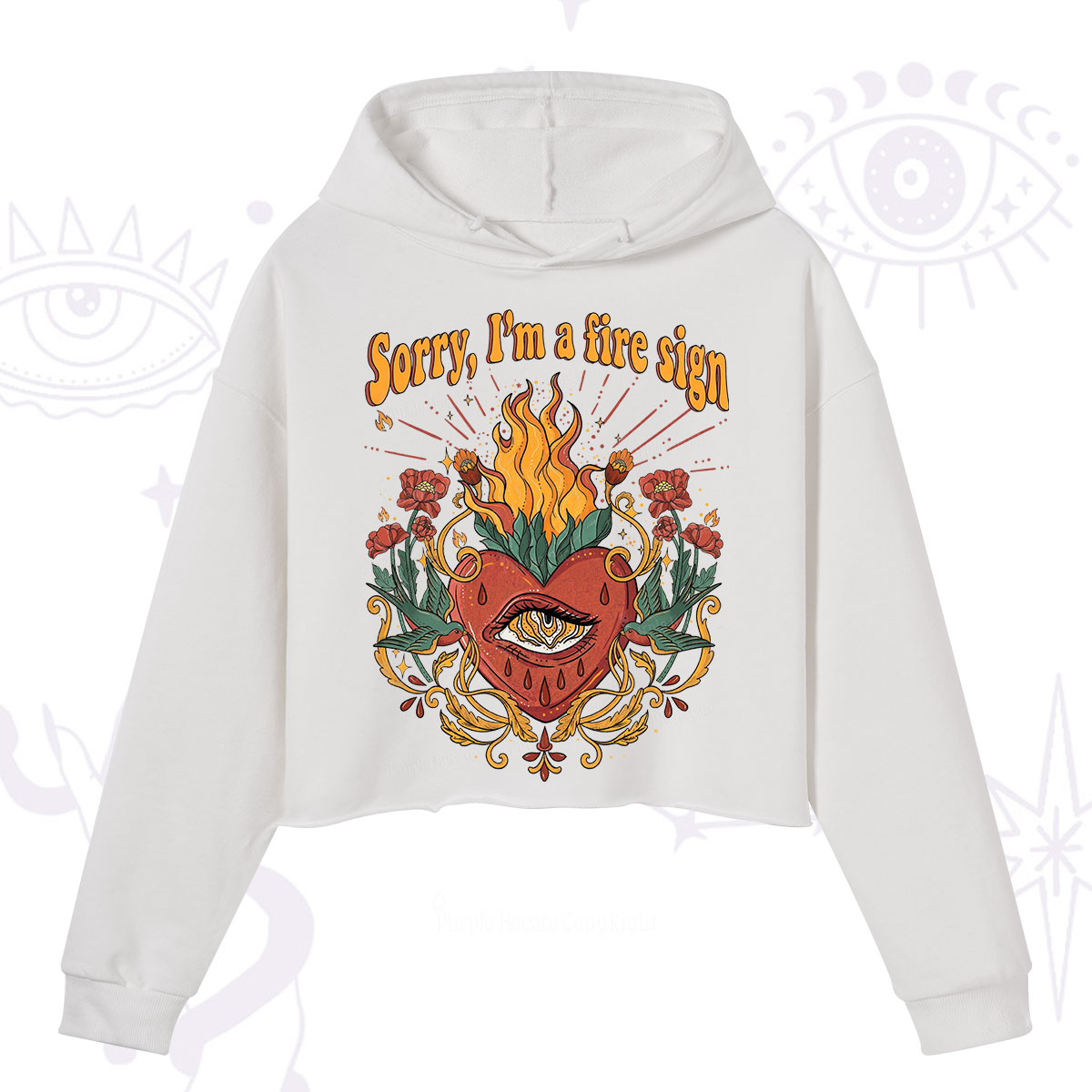 Purplehecate Sorry I'm A Fire Sign Crop Hoodie