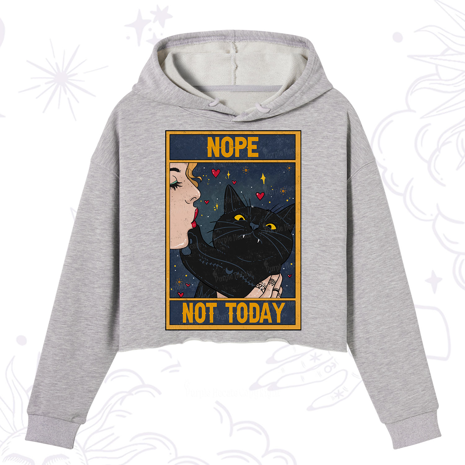 Purplehecate The Nope Not Today Tarot Crop Hoodie