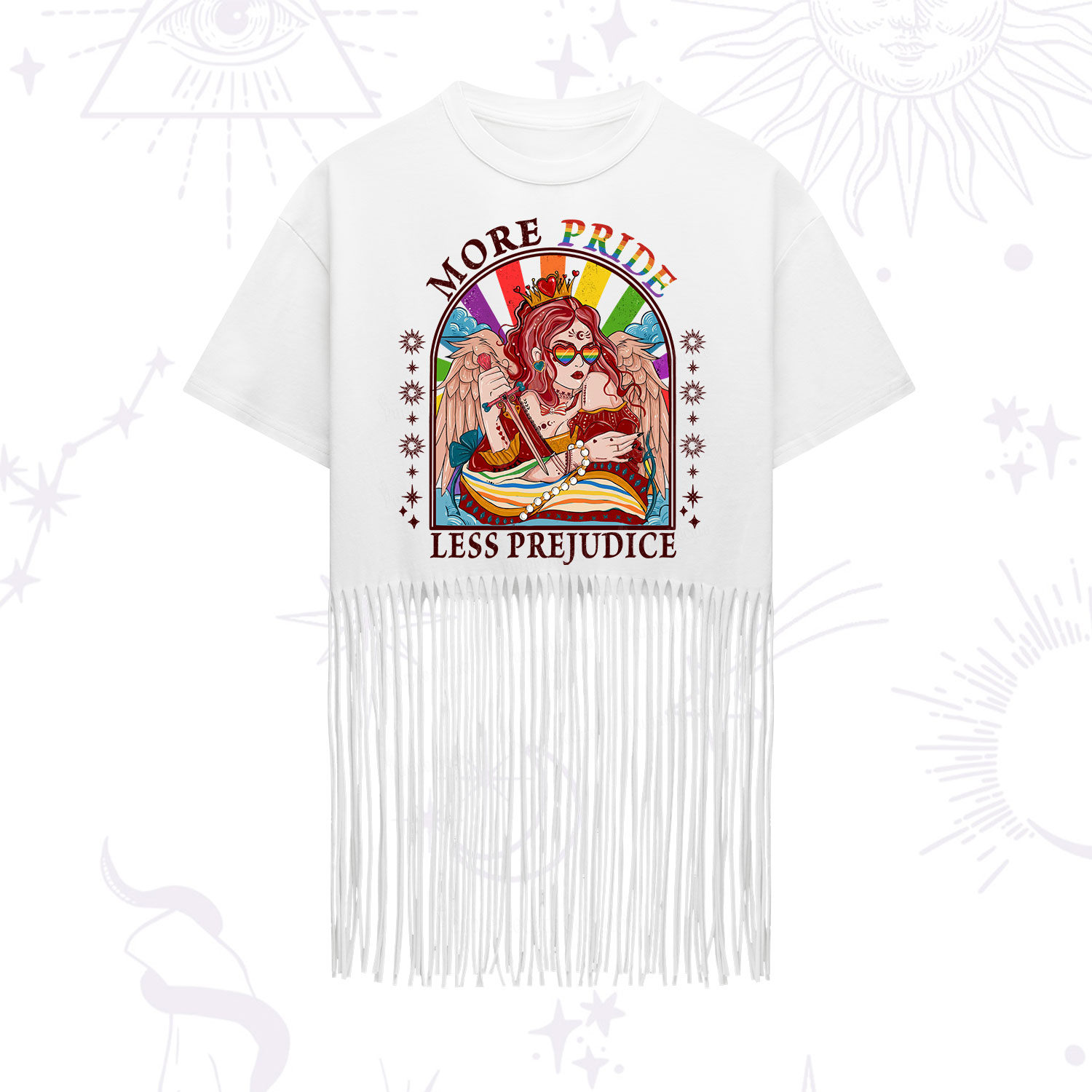 Purplehecate More Pride Less Prejudice Fringe Hem T-Shirt