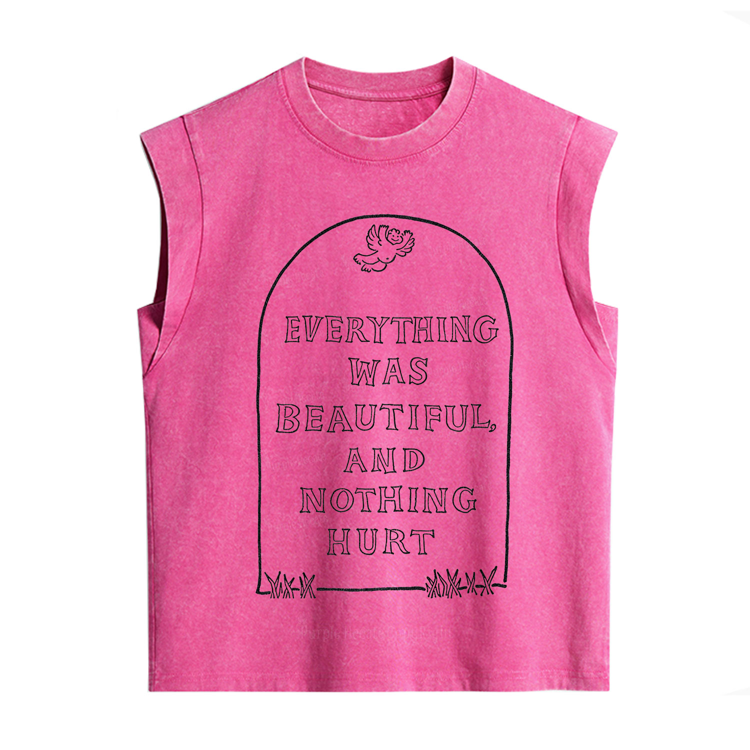 Purplehecate Everything Was Beautiful Grav Vintage Washed Tank