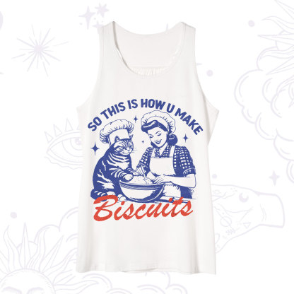 Purplehecate Funny Cat Baking Biscuits Tank