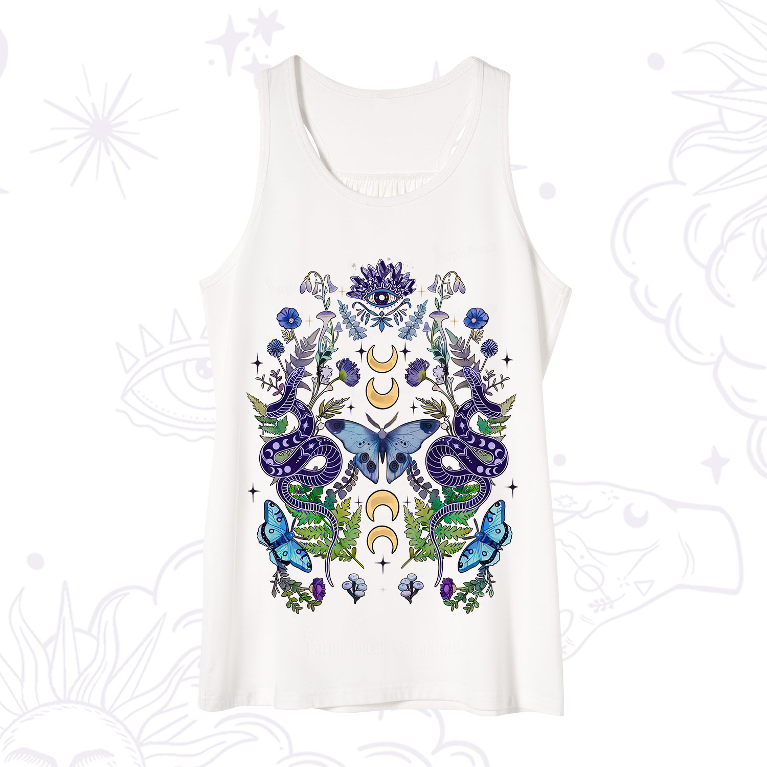 Purplehecate Moon Moth Witchery Tank