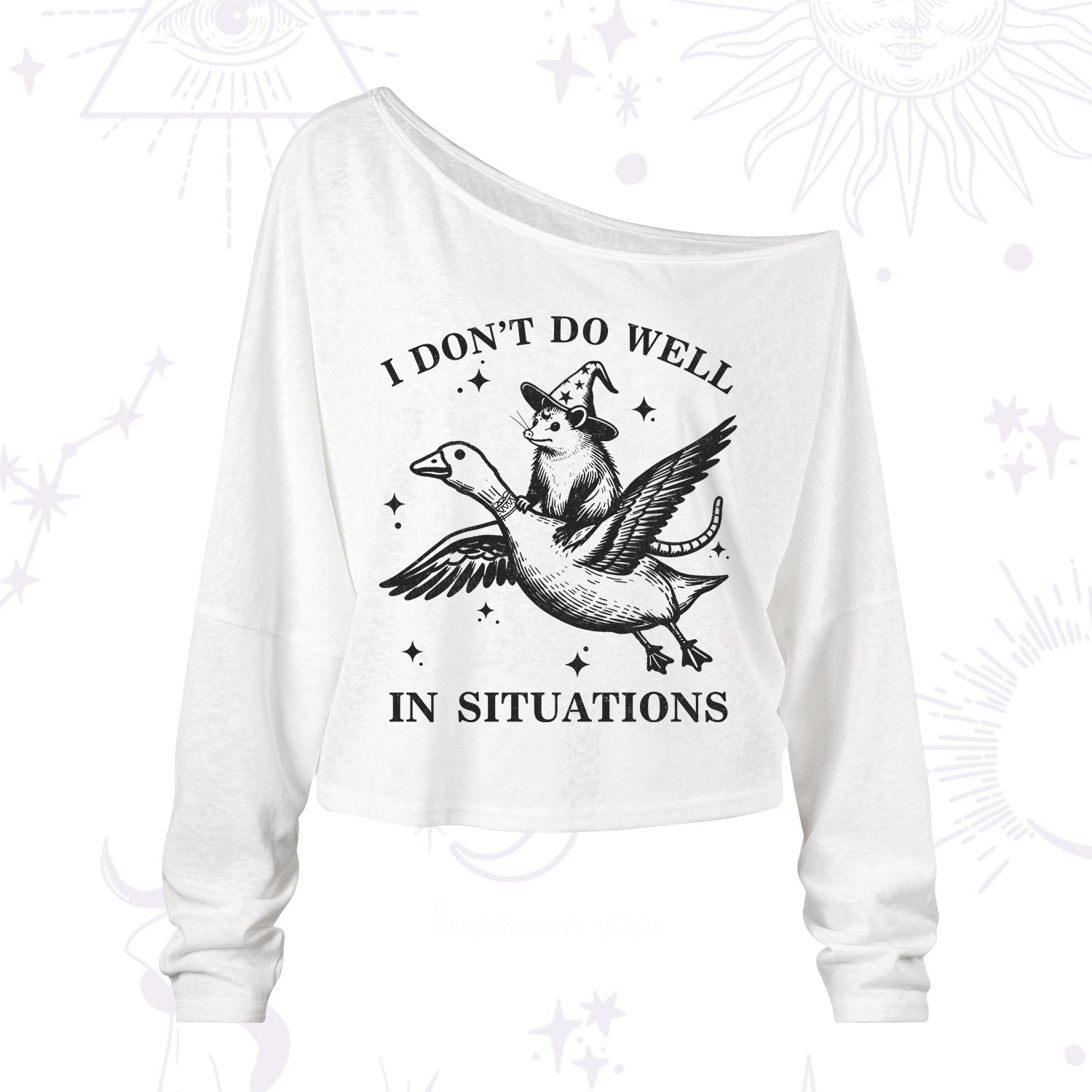 Purplehecate I Don't Do Well In Situations One Shoulder Long Sleeve Shirt