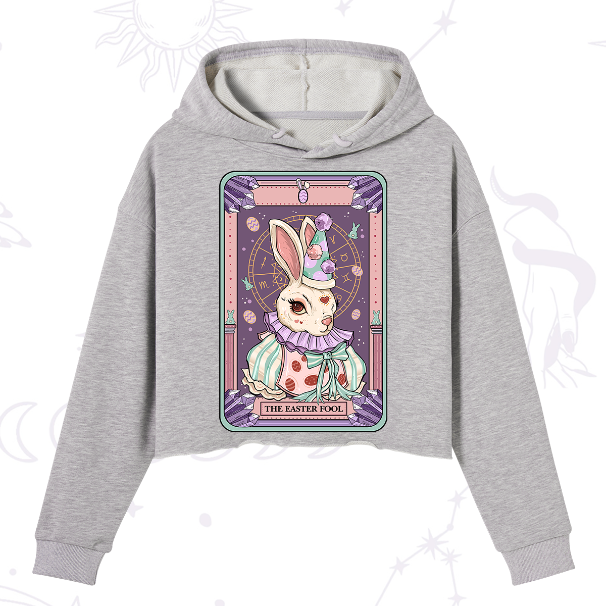 Purplehecate The Easter Fool Tarot Crop Hoodie