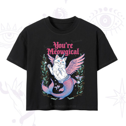 Purplehecate You're Meowgical Crop T-Shirt