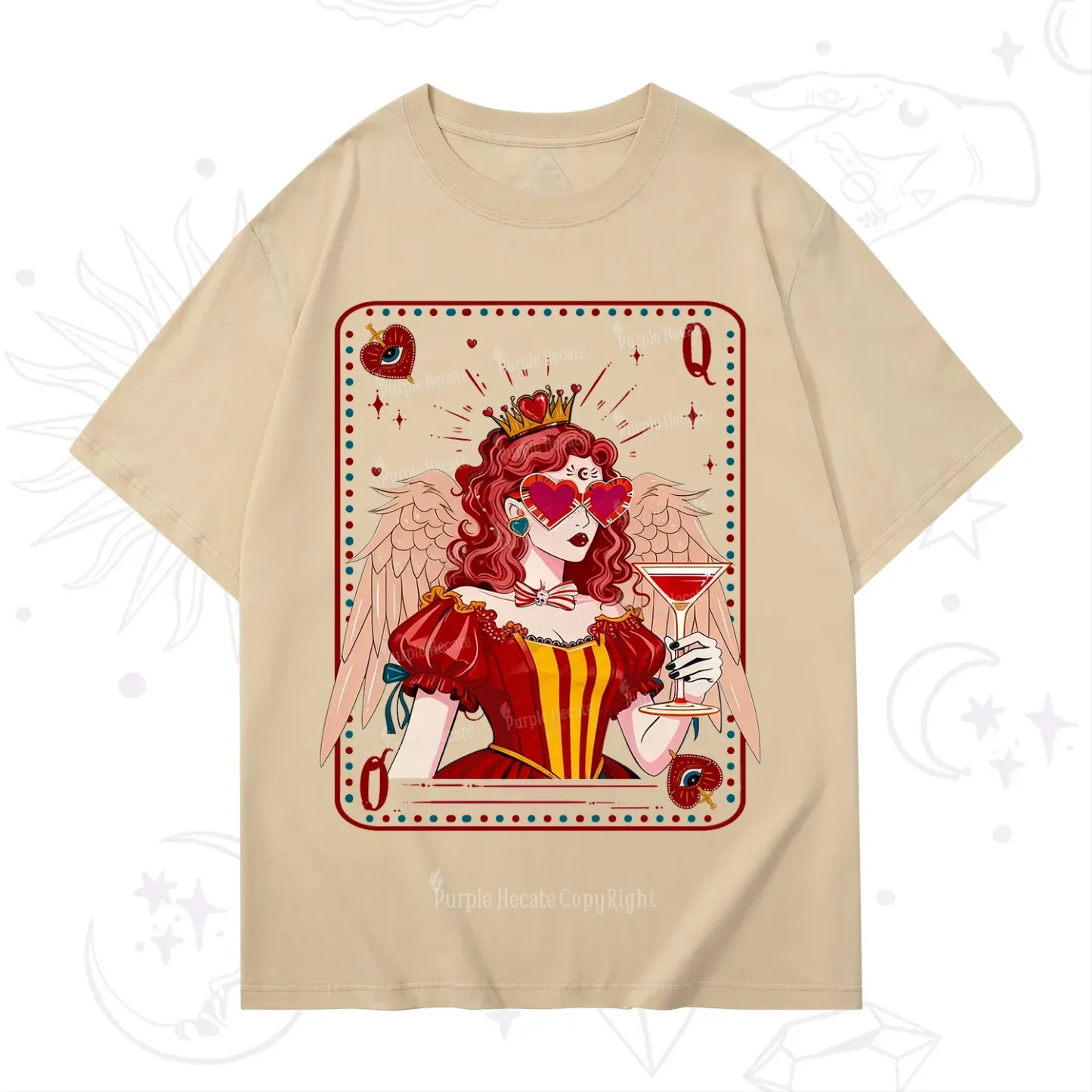 Purplehecate Queen of Hearts Angel Graphic T-Shirt