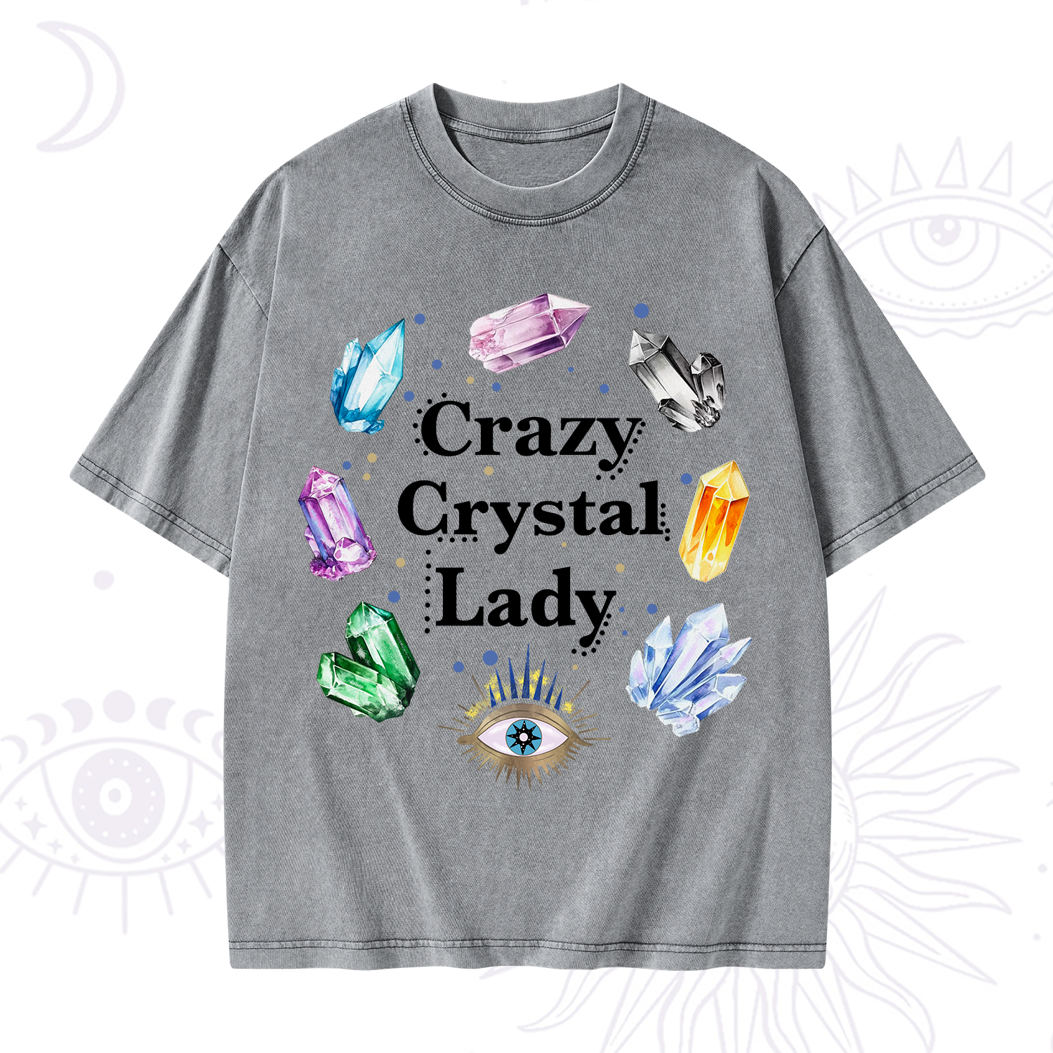 Purplehecate Crazy Crystal Lady Washed T-Shirt