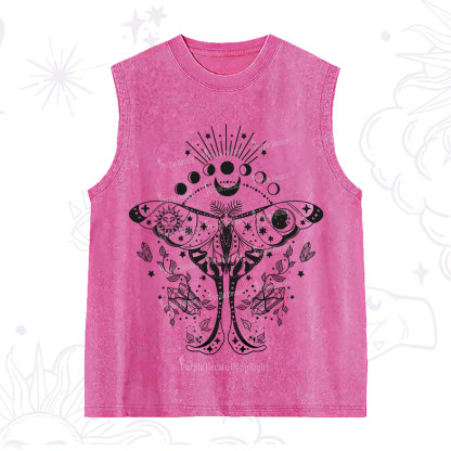 Purplehecate Moonlit Celestial Moth Washed Tank