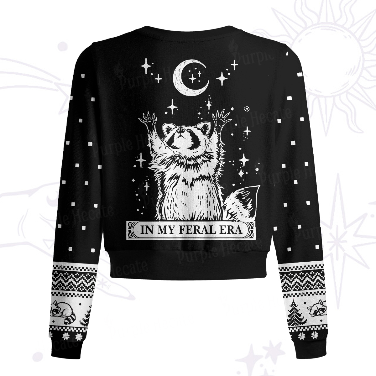 Purplehecate In My Feral Era Raccoon Knit Cardigan