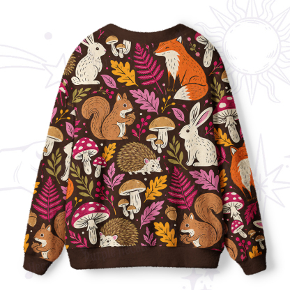 Purplehecate Autumn Forest Critters Ugly Cardigan Sweaters