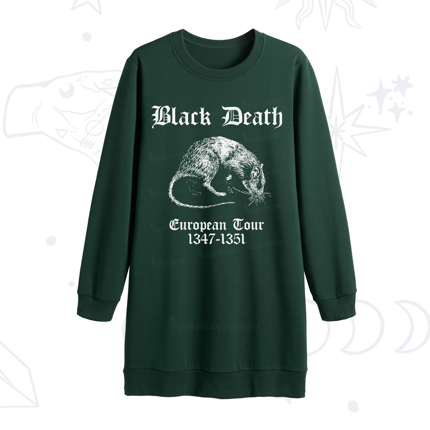 Purplehecate Black Death European Tour Sweatshirt Dress