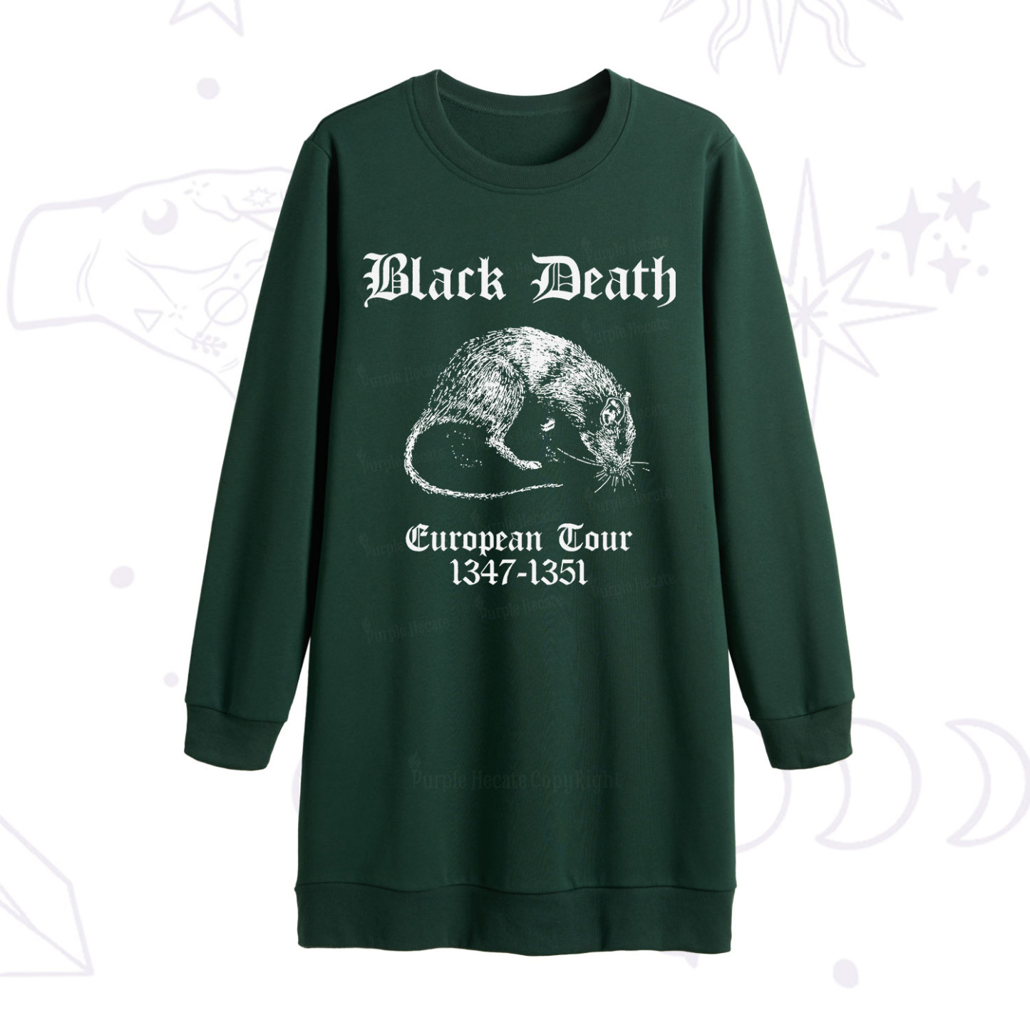Purplehecate Black Death European Tour Sweatshirt Dress