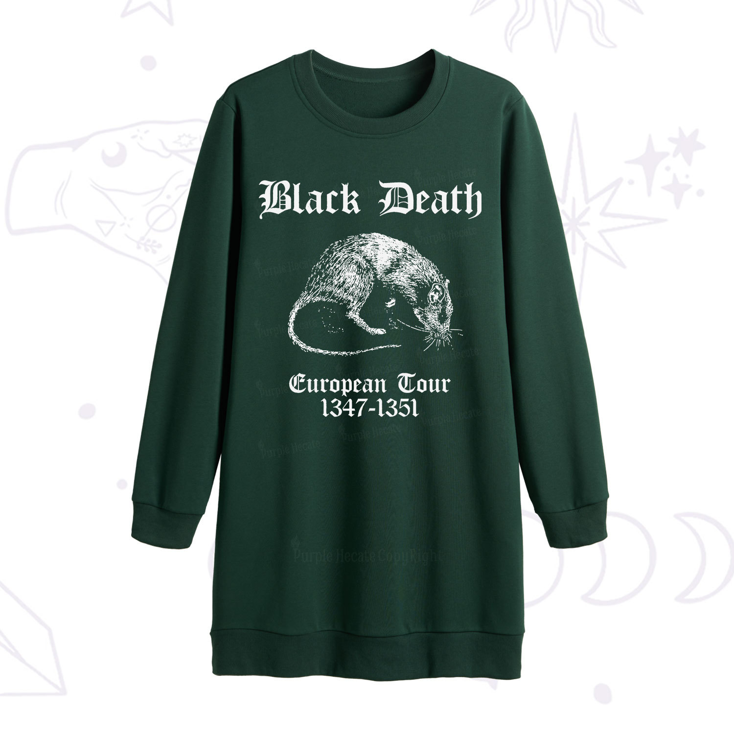 Purplehecate Black Death European Tour Sweatshirt Dress