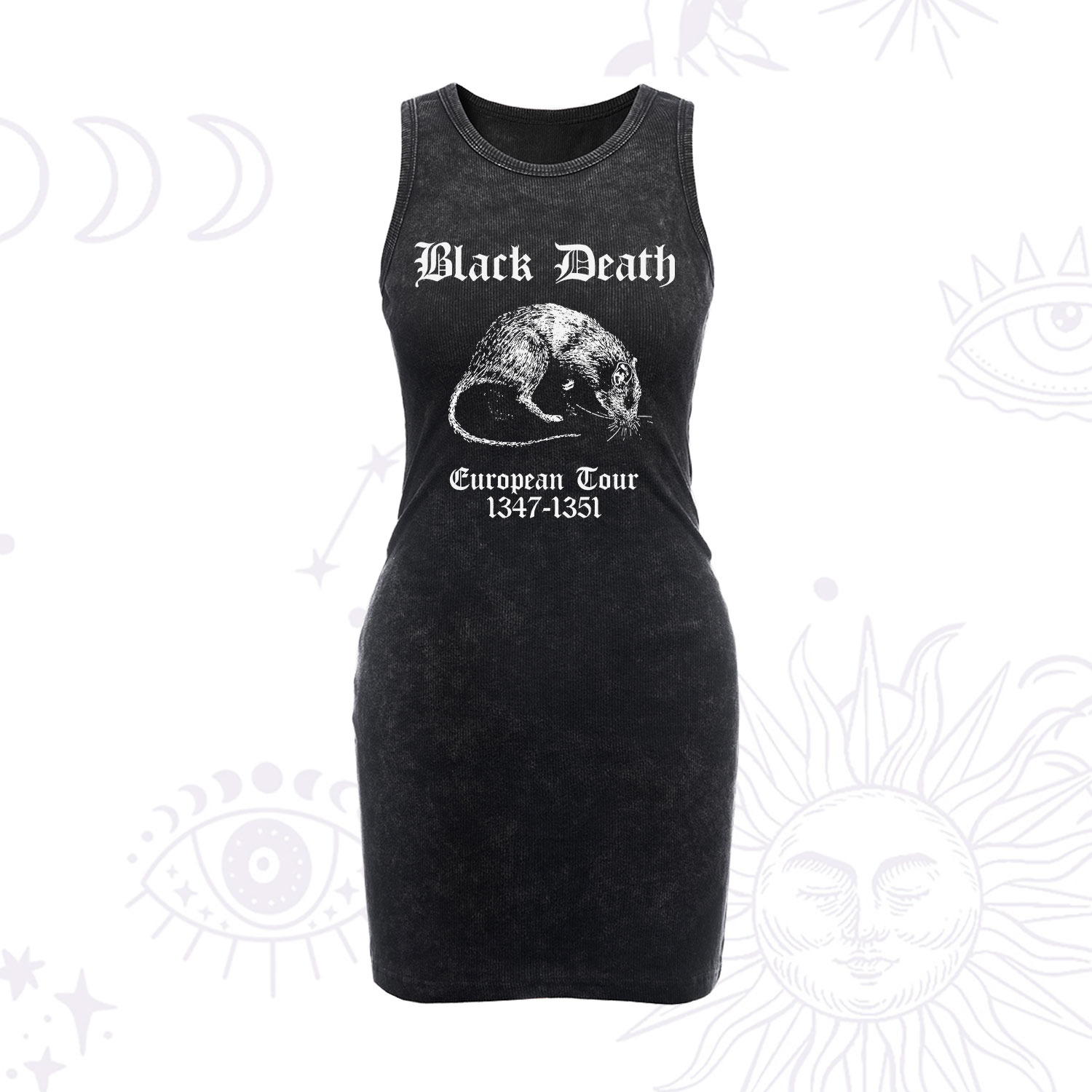 Purplehecate Black Death European Tour Vintage Bodycon Tank Dress