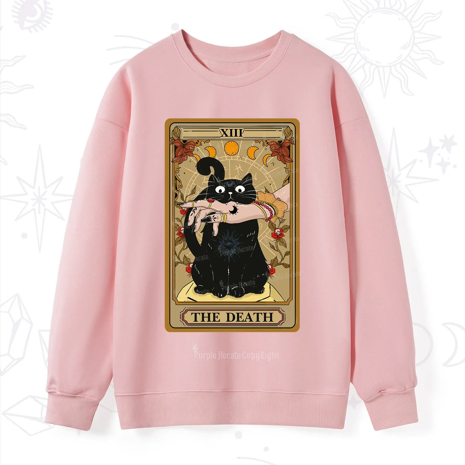 Purplehecate The Death Tarot Black Cat Sweatshirt