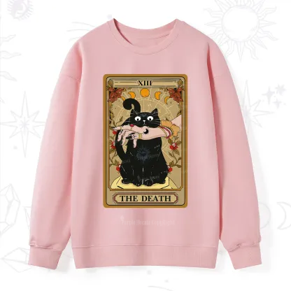 Purplehecate The Death Tarot Black Cat Sweatshirt